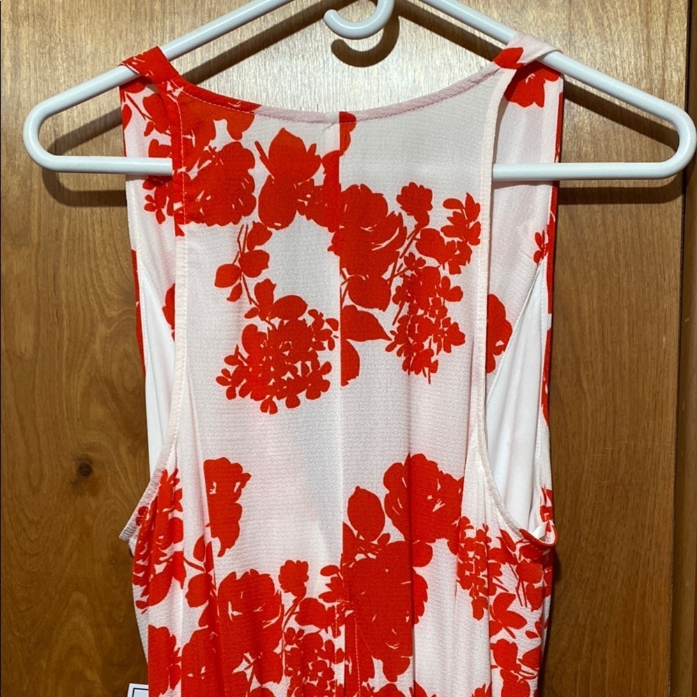 Premier Amour Red/White Sleeveless Size 12 Maxi Dress Summer Fall - Picture 5 of 14